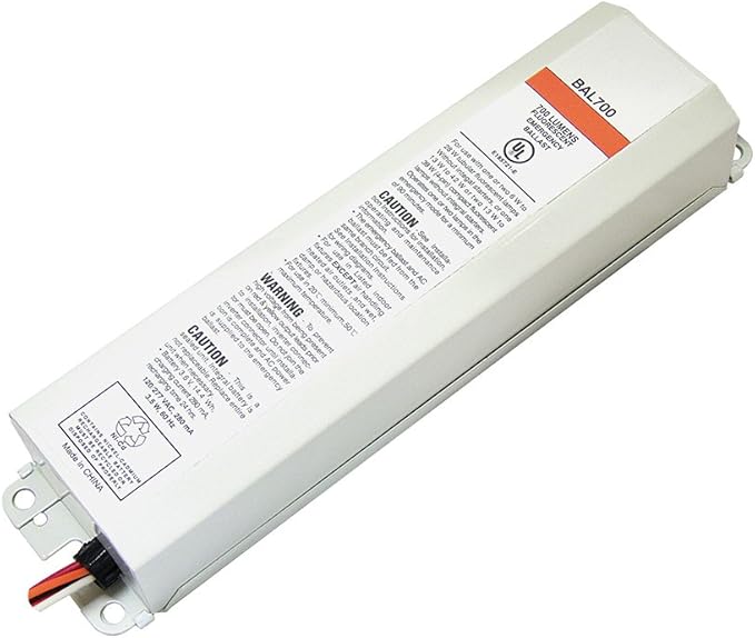 BatteryGuy PS600 Replacement Fluorescent Emergency Ballast (700 Lumen Output) with LED Test Switch &amp AC Ourtput &amp Time delay Enhancement - BatteryGuy Brand Equivalent
