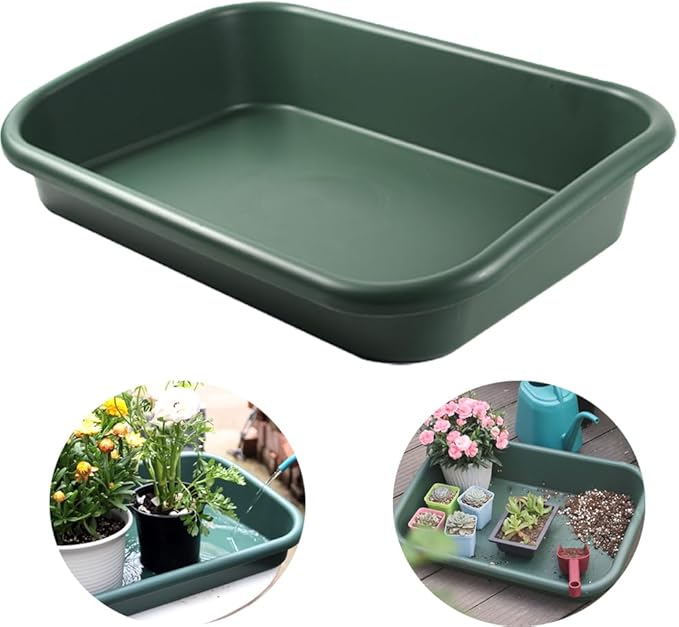 Garden Tidy Tray Multifunctional One Piece Potting Tray for Seeding Mixing Growing and Pot Storage Succulent and Cactus Soil Potting Mix Tray 23x16.4x4.3Green