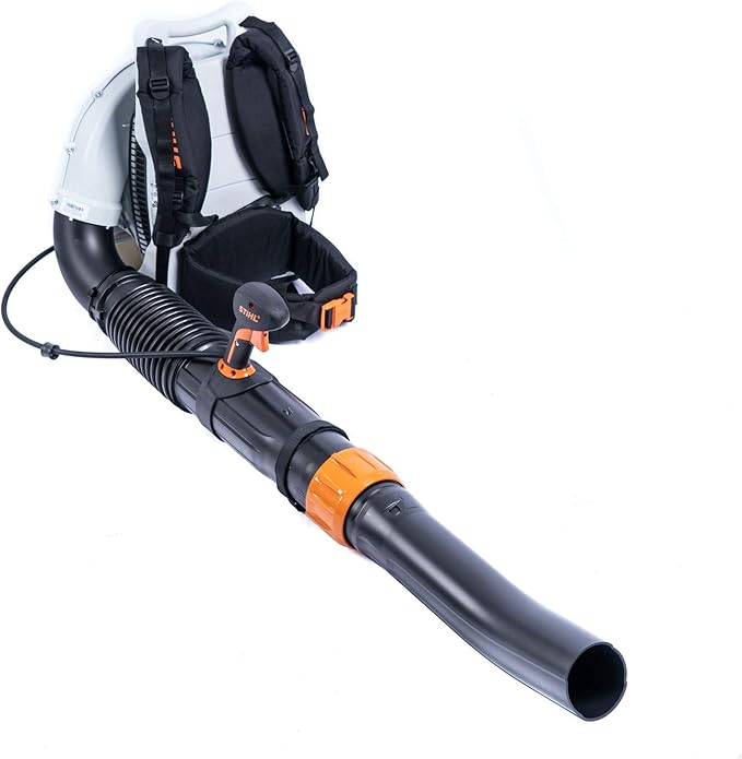 Stihl BR 700 back-carrying professional leaf blower with adjustable blow tube and a maximum blowing force of 88 m/s