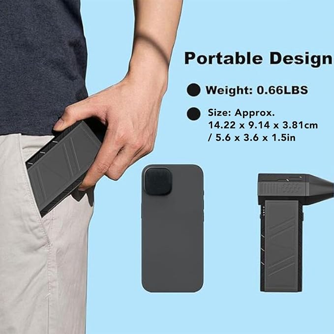 Compact Blower Fan 150000 RPM Mini Portable Blower with 4 Hours Battery Life Type C Fast Charging for Cleaning Cars Keyboards Plants