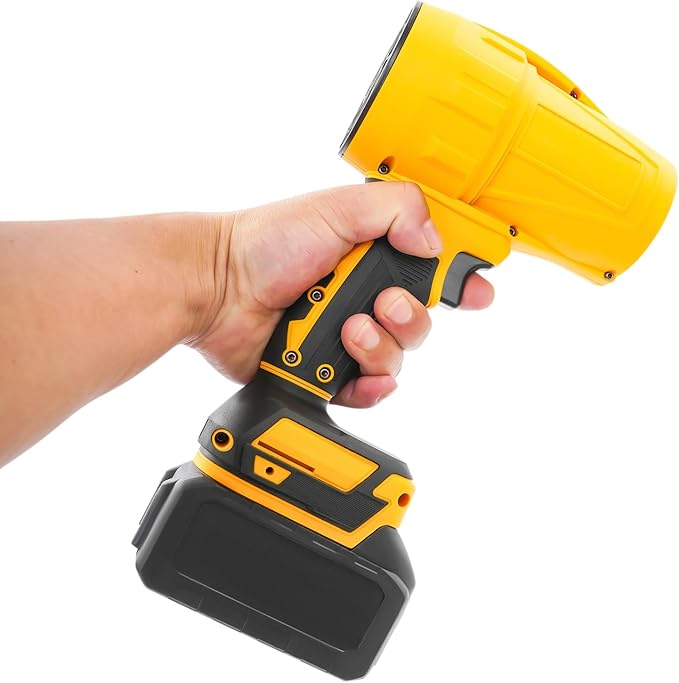 Handheld Electric Cordless Leaf Blower 21000RPM Leaf Blower with 540G Wind Pressure &amp 450W Power Handheld Blowers with 2 Battery &amp 1 Charger for Blow Leaves &amp Dust (Yellow)