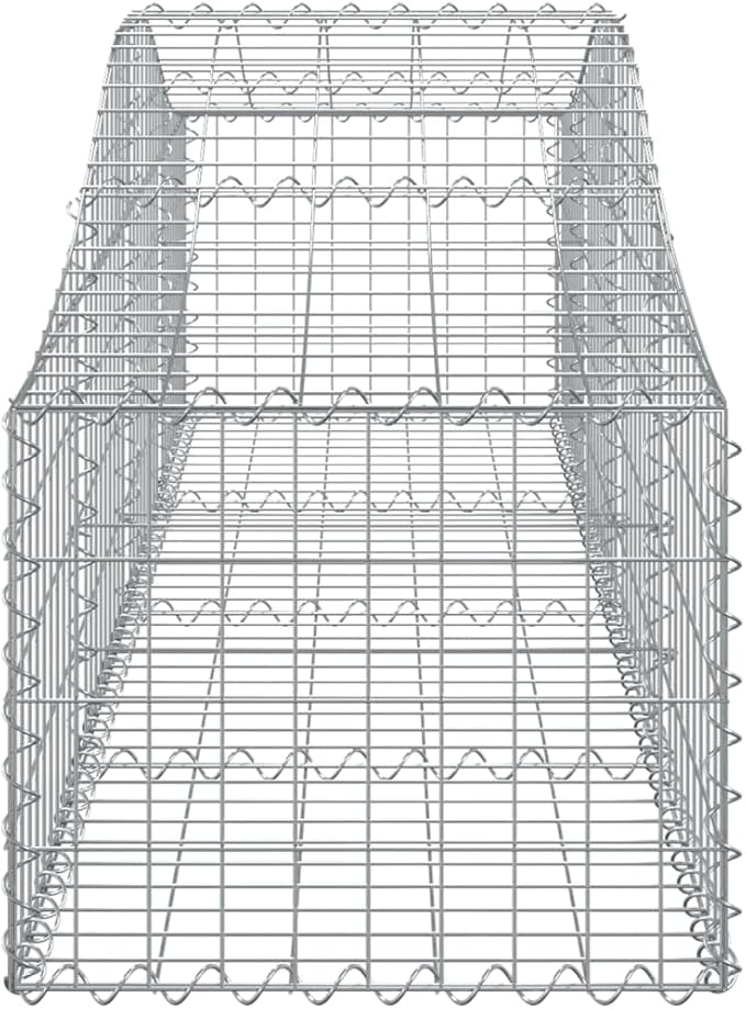 Arched Gabion Baskets Galvanized Metal Planter Plant Flower Beds Gardening Boxes Outdoor Box 78.7x19.7x15.7/23.6