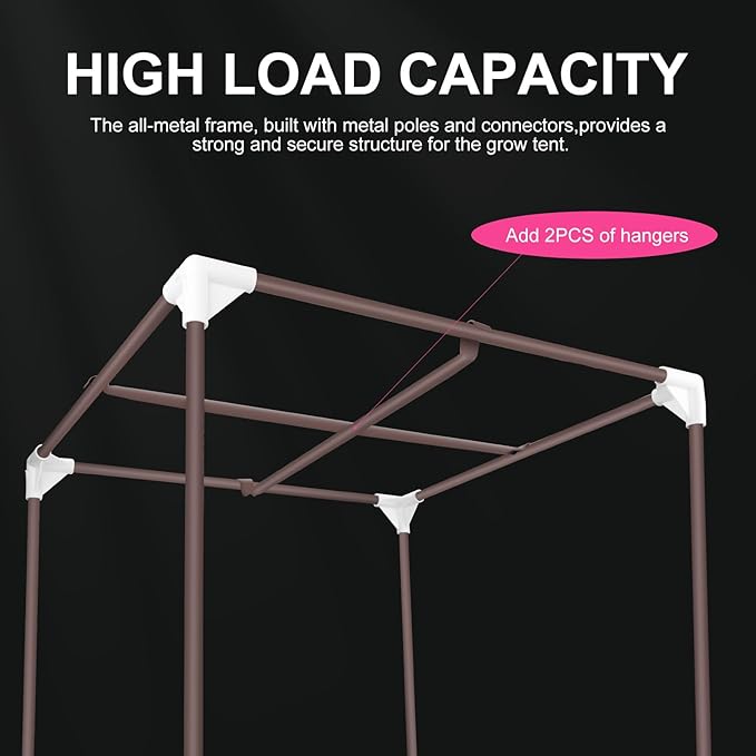 ATOUR Small Grow Tent 24x16x24'' High Reflective Mylar 1680D Hydroponic Grow Tents Waterproof Grow Tent with Double Cleart Observation Door and Floor Tray for Indoor Plant Growing