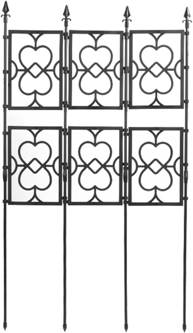 Garden Trellis For Climbing Plants Rustproof Lattice Fence Panels PE Plastic Coated Steel Pipe + PP Grid Foldable Flower Trellis For Potted Plants Easy To Install(Size:90x150cm(35.4x59in))