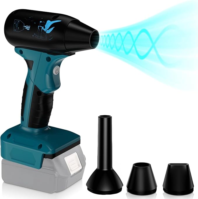130000 RPM Brushless Air Blower for Makita 18V Battery 4-Speed High-Speed Air Duster Max 190g Wind Force Cordless Jet Fan for Jobsite Car Detailing &amp Outdoor Cleaning