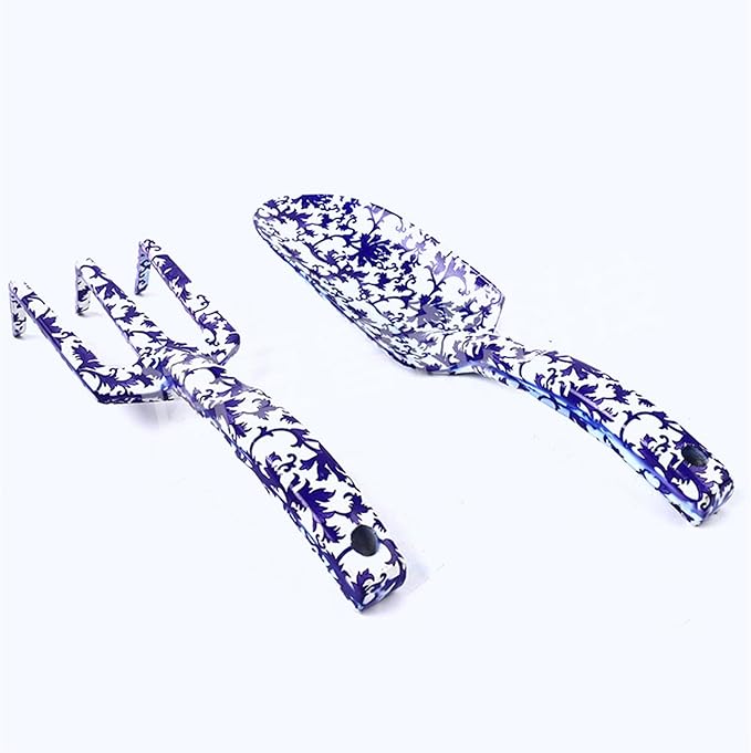 Outdoor Garden Tool Set Stainless Steel Hand Trowel and Fork with Stylish Floral Designs Ergonomic Gardening Tool Garden Tool Set