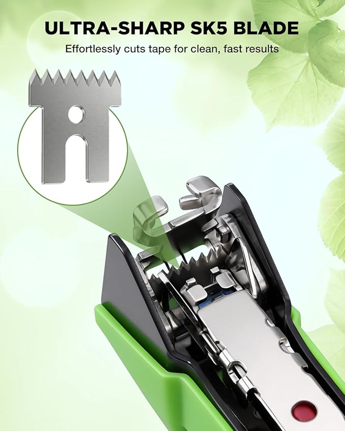 WORKPRO Plant Tying Machine Lightweight Tape Gun for Tying Vines and Support Plants Includes Gloves 20 Rolls of Tape 10000 Staples Ideal for Tomatoes Grapes Cucumber and Vegetables