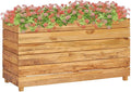 Raised Garden Bed Wooden Raised Bed Raised Garden Planter Box for Vegetables Flower Herb Gardening 39.4 x 15.7 x 21.7 Recycled Teak and Steel