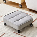 Low Rolling Stool Upgrade Widen Roller Seat 360 Bearing Wheels Soft PU Leather Short Rooling Stools for Home Garden Office (Gray1 One Size) (Gray2 One Size)