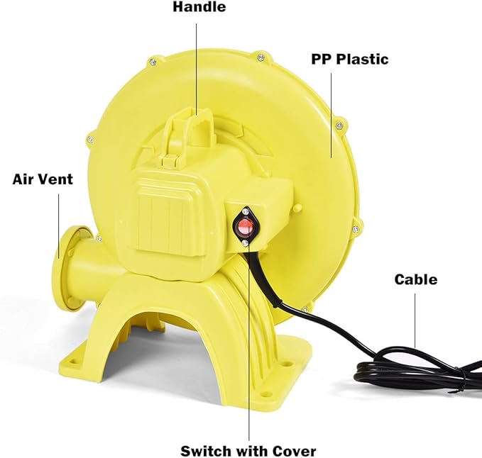 Costzon Air Blower 0.6HP Blower for Bounce House 480W Pump Fan Commercial Inflatable Bouncer Blower Perfect for Inflatable Bounce House Jumper Bouncy Castle Air Blower for Inflatables