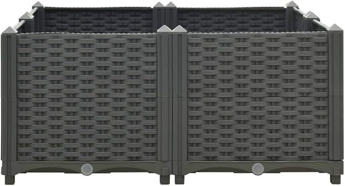Raised BedsPlanters for Growing Fresh HerbsVegetablesFlowersSucculents and Other Plants | Ideal for Outdoor PatiosDecksBalconies 31.5x31.5x15 Polypropylene