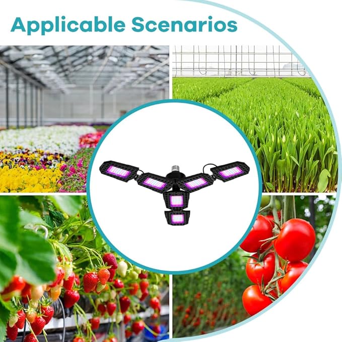 2Pcs 200W LED Full Spectrum Vegetable Lamps E27/E26 Indoors Sunlight Adjustable Panels UV/IR Greenhouse Tent Planting Box 100-277V Full Spectrum Seeds Hydroponic Lamp Deformable Plant Light 110V