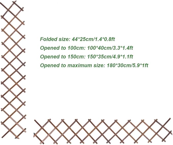 Expandable Garden Trellis Support for Climbing Plants Wooden Lattice Fence Wall Panel Lattice Panels for Outside for Climbing Plants Vine Ivy Rose Cucumbers Clematis(44 * 25cm)