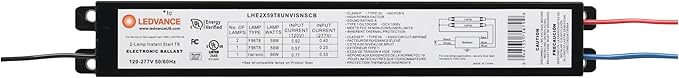 LEDVANCE T8 59W Instant Start UNV 2-Lamp 59W 120-277 Voltage High Efficiency Ballast Instant On Black - 1 Pack (75879)
