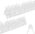 Bird Spikes Clear 22 Pack New Roof Overhang Spikes Pigeon Spikes for Fence Outdoor Garden Keep Raccoon Seagull Away Cat Fence Anti Climb 23.6Feet