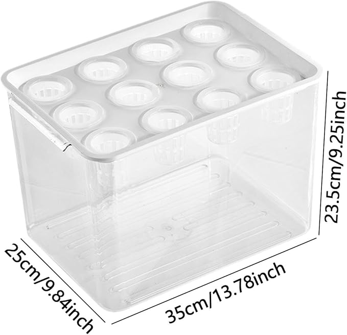 Indoor Hydroponics Tool Hydroponics Grower Kit Rectangular Sturdy 12 Hole Microgreens Growing Kit for Indoor Vegetables Home White Lid