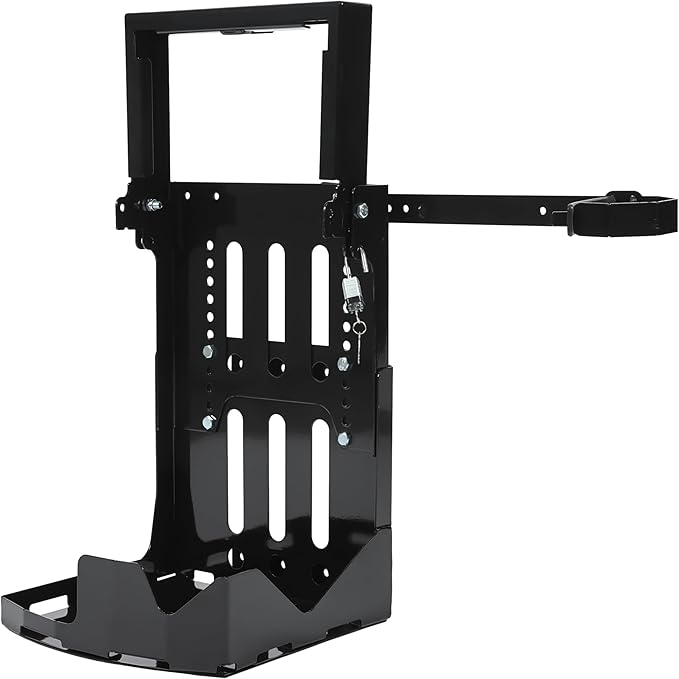 Adjustable Blower Rack Trailer Storage Holder with Lock - Compatible with Stihl and Echo and Husqvarna &amp All Backpack Leaf Blowers Fits Open/Enclosed Landscape Trailers &amp Trucks Black