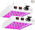 2Pcs 500W LED Indoor Planting Lamps 100-277V Seeds Hydroponic Lights Veg/Bloom Modes Dimmable UV/IR Succulent Cultivate Lamp Greenhouse Tent Vege Fruits Flowers Potted Cactus Lighting US Plug