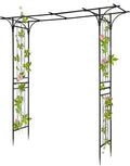 7FT Metal Garden Arch Trellis Heavy Duty Metal Garden Arbor with Stakes for Climbing Plants Outdoor Patio Stable Trellis Arch for Wedding Ceremony Party 81 L x 16 W x 85 H Black 16mm
