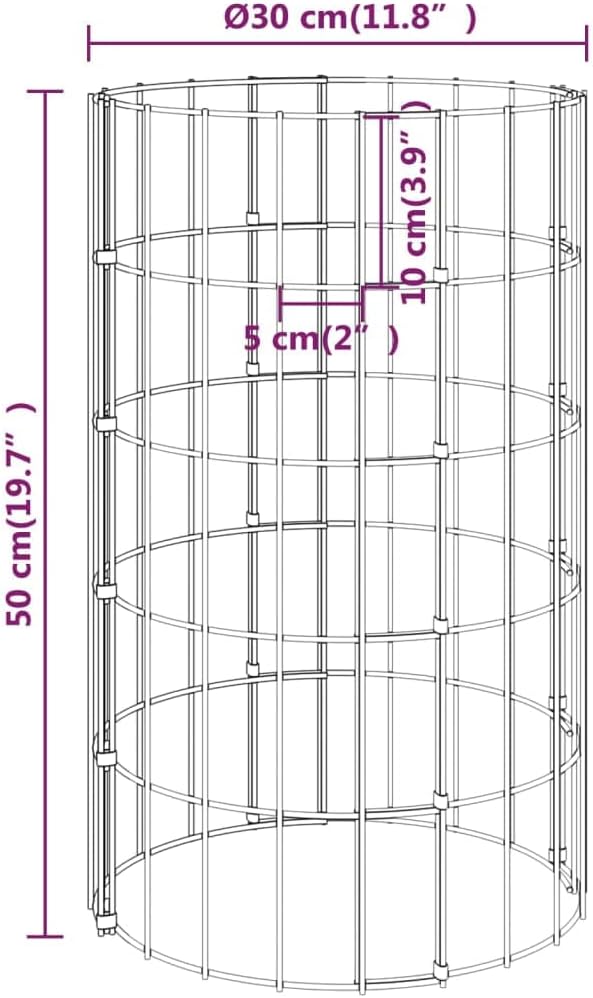 SKM Circular Gabion Raised Beds 4 pcs Ø30x50/100/150/200 cm (Weight-21KG)