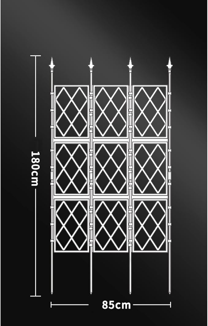 Foldable Garden Trellis For Climbing Plants Outdoor And Indoor DIY Garden Plant Support Metal Trellis Wall White Decorative Fences Flower Support Frame For Vines Climbing Plants Vegetables ( Siz