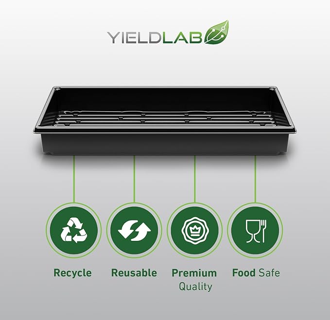 10x20 Inch Black Plastic 15 Pack Plant Propagation Tray – Growing Trays for Garden Planting Seedling Soil &amp Hydroponic Horticulture - Microgreen Trays Grow Plants - No Drain Holes