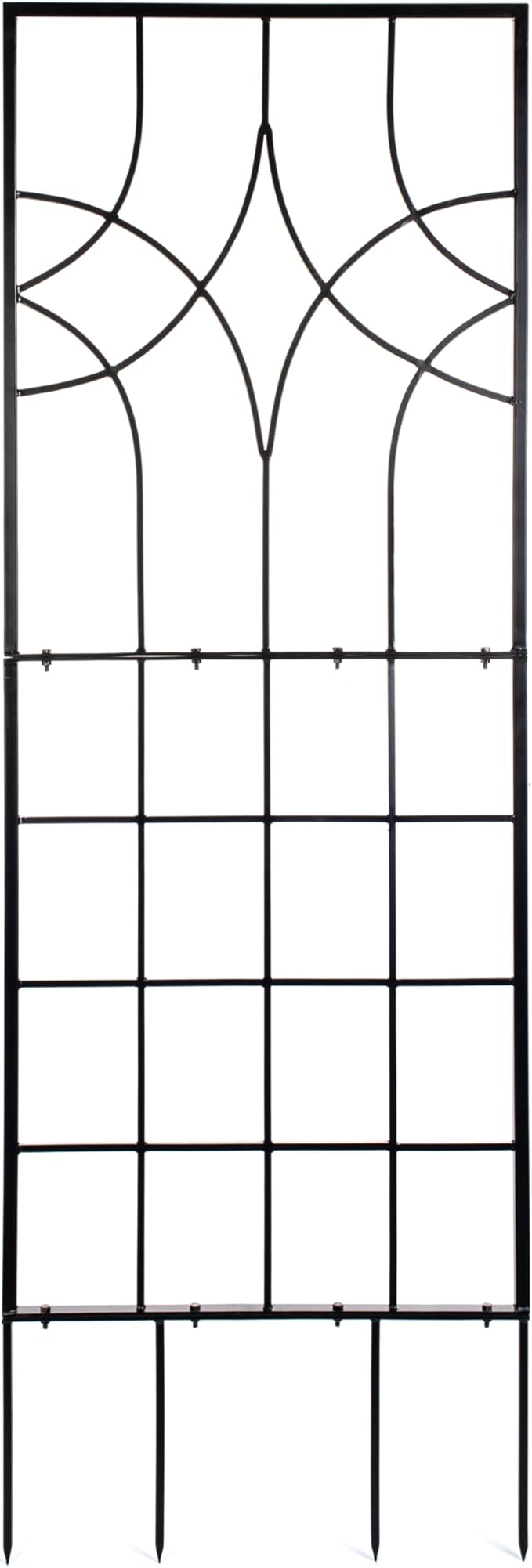 H Potter Garden Trellis Geometric Wrought Iron Heavy Duty Metal Panel Screen (Black Large)