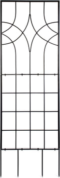 H Potter Garden Trellis Geometric Wrought Iron Heavy Duty Metal Panel Screen (Black Large)