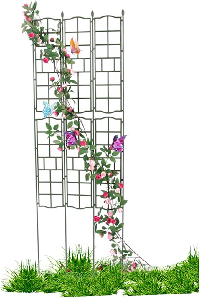 Garden Trellis for Potted Plants Foldable Plants Support Lattice Fence Vertical Panels Trellis for Climbing Plants Vegetables Flowers Roses Clematis Green(Size:50x150cm(19.7x59in))
