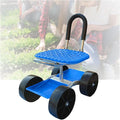 Garden Rolling Stool with Wheels Seat Gardening Helper with Storage BasketAdjustable Height 23-35cmfor Outdoor Lawn Yard(4 Wheels)