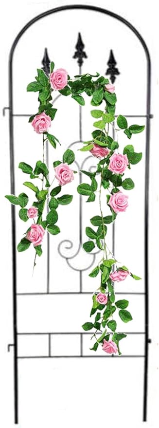 Garden Trellis Plant Trellis for Potted PlantsMetal Plant Support Structure for Outdoor Vegetables Fruits Flowers Vines(Color:BlackSize:150cm(59 inches))