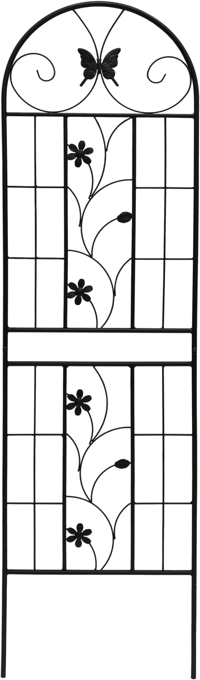 2 Pack Rustproof Metal Trellis for Climbing Plants 71x19.7 Outdoor Garden Support for Vines/Roses/Vegetables French Country Iron Plant Stand for Patio/Wedding Decor (Black 5)
