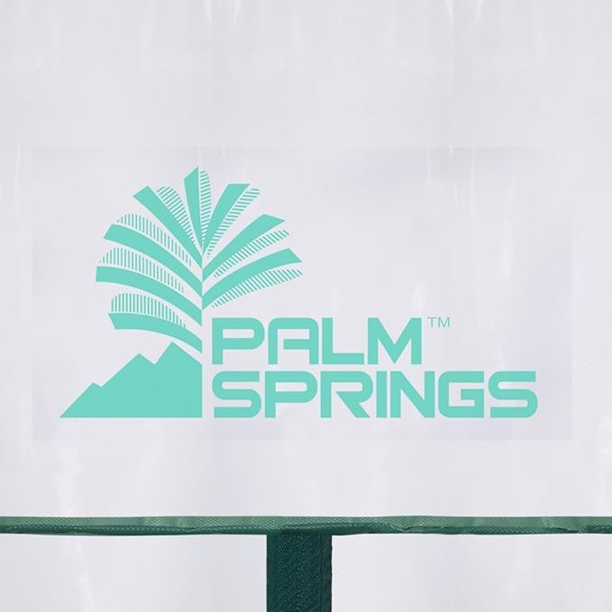 Palm Springs 4 -Tier Mini Greenhouse with Cover and Roll-up Zipper Door