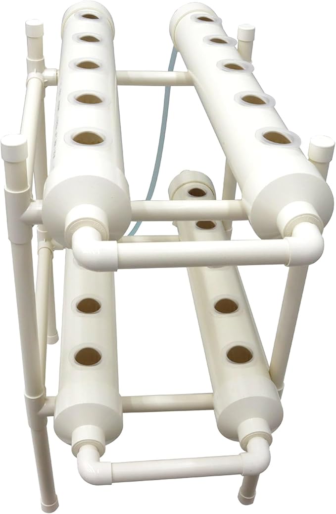 Hydroponic Grow Kit 20 Plant Sites Vegetables Hydroponics Growing System Food-Grade PVC-U Pipes for Fruits Vegetables Herb White(4.3'' Dia Pipes 4 Pipes 2 Layers)
