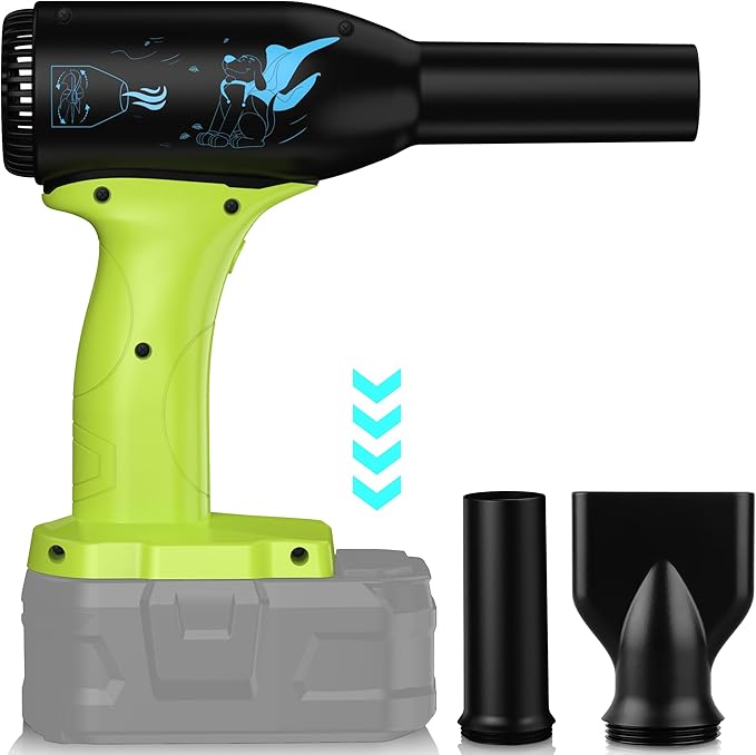 Jet Dry Mini Blower Jet Fan 3 Adjustable Wind Speeds for Ryobi 18V Li-ion Battery Cordless Mini Fan Compressed Air Duster for DryingCleaningLeaf Blower(No Battery)