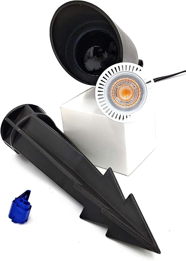 Easy Install Bronze Cast Aluminum Directional Lighting – Spotlight Directional Landscape Light Increase Home Security and beauty 12V AC/DC with Bronze Finish Light with ABS Ground Stake -1/2