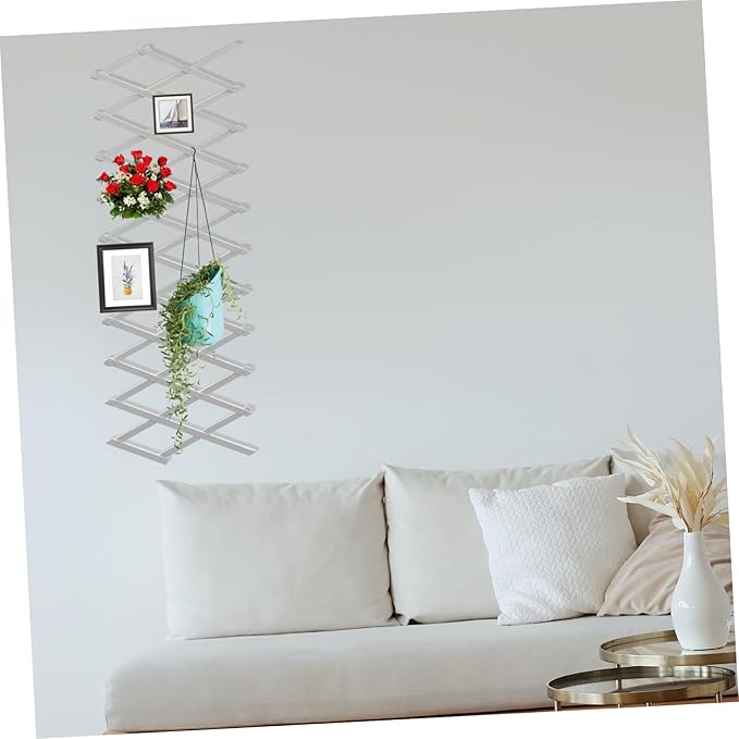 Milisten Retractable White Wooden Climbing Plant Fence Expandable Wall Mounted Garden Trellis for Courtyard and Indoor Decoration Durable Corrosion Landscape Barrier for Neat Outdoor Spaces