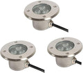 3PCS Recessed Ground Spotlight - 3W Outdoor Stainless Steel Landscape Lights Ultra Slim Submersible Fountain Lamp IP68 Waterproof Underwater Pond Led Spot Lights(Green12V) (Red 24V)