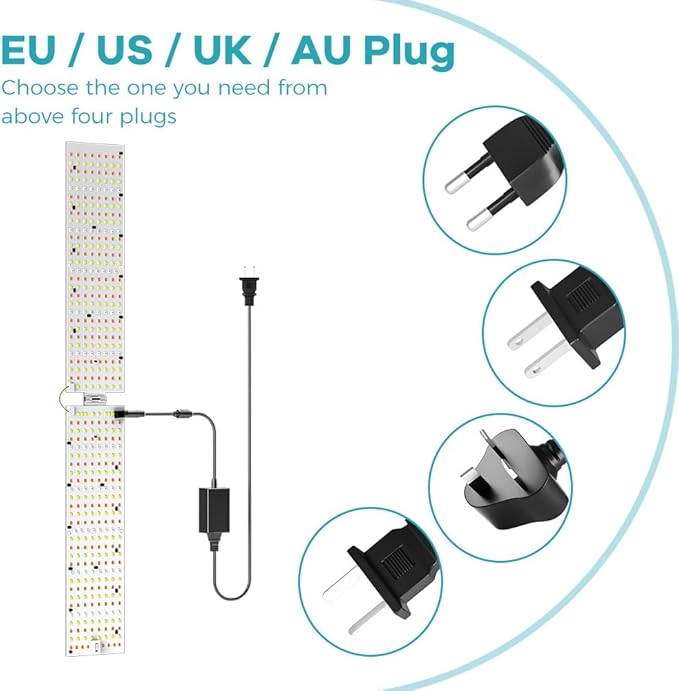 2PCS 500W LED Planting Lights For Home Growth Tents. Cover Compact Areas Fit Plant Rows. Full Spectrum Replicates Sunlight Durable Aluminum Lamp Board Prevents Overheating Protects Lamp Beads US Plug