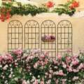4 Pack Metal Garden Trellis 86.7 x 19.7 Rustproof Trellis Wire Lattice Grid Panel for Climbing Plants Outdoor Roses Vine Cucumbers Vegetables Outdoor Flower Support Black (4)