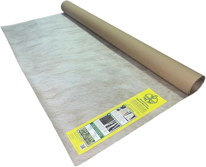 Weed Barrier 34 x 25FT Natural Eco-Friendly Landscape Fabric Garden Ground Cover Paper Mulch Gardening Weed Mat Geotextile Fabric Weed Blocker