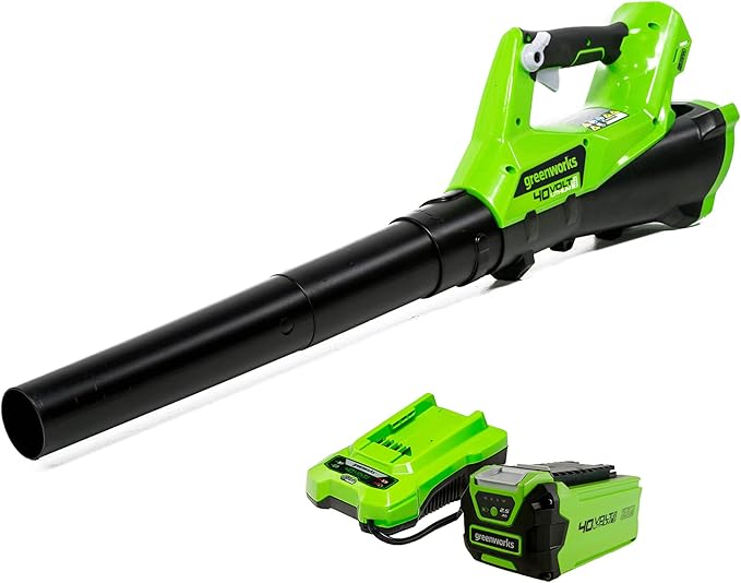Greenworks 40V (110 MPH / 390 CFM) Cordless Axial Blower 2.5Ah Battery and Charger Included