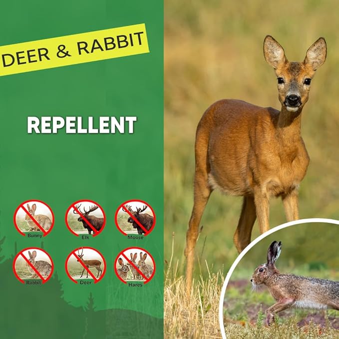 Deer Repellent Rabbits Repellent Outdoor Deer Repellant for Garden Deer and Rabbit Repellents for Plant Deers Deterrent for Yard Keep Deers Away from Flowers Safe and Easy to Use-8P