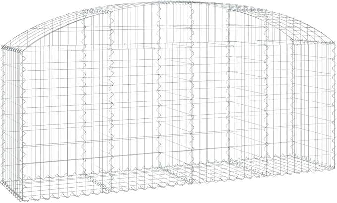 Gabion Basket Silver Galvanized Iron 78.7 x 19.7 x 31.5/39.4 inch Rectangular Outdoor Planter for Raised Garden Bed Sound Insulation