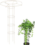 Tower Obelisk Garden Trellis Tall Metal Support Garden Frame Trellis for Indoor/Outdoor Climbing Vines and Flowers(White120cm)