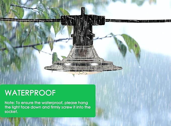 Outdoor Grow Lights for Outdoor Plants Waterproof Full Spectrum 22FT Adjustable Cord Daisy-Chain String Grow Lights for SeedlingVegFlower in Greenhouse Garden Backyard Farm(6 Lights)