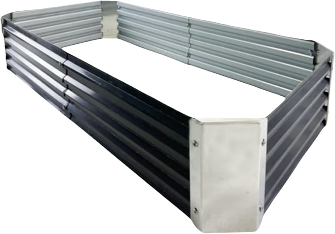 4ft x 3ft Galvanized Raised Garden Bed Horticultural Planting Box Metal Planter Boxes Outdoor Suitable for Plants Flowers Vegetables Herbs Fruits Dark Grey