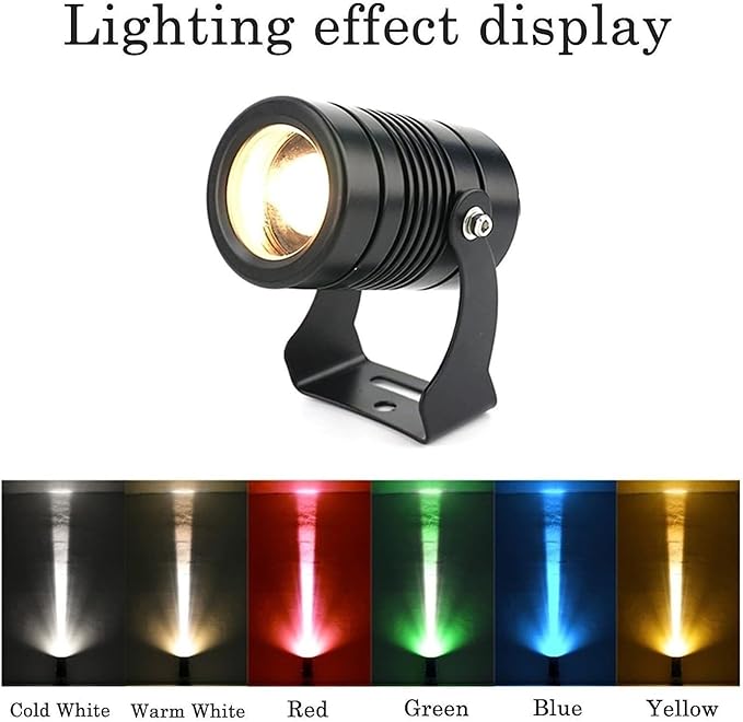 LED Beam Spotlight Rotation Spotlight IP67 Waterproof LED Landscape Lights Remote Illumination Wall Washer Spotlights for Outdoor Building Lighting(Yellow10W(AC85-265V))