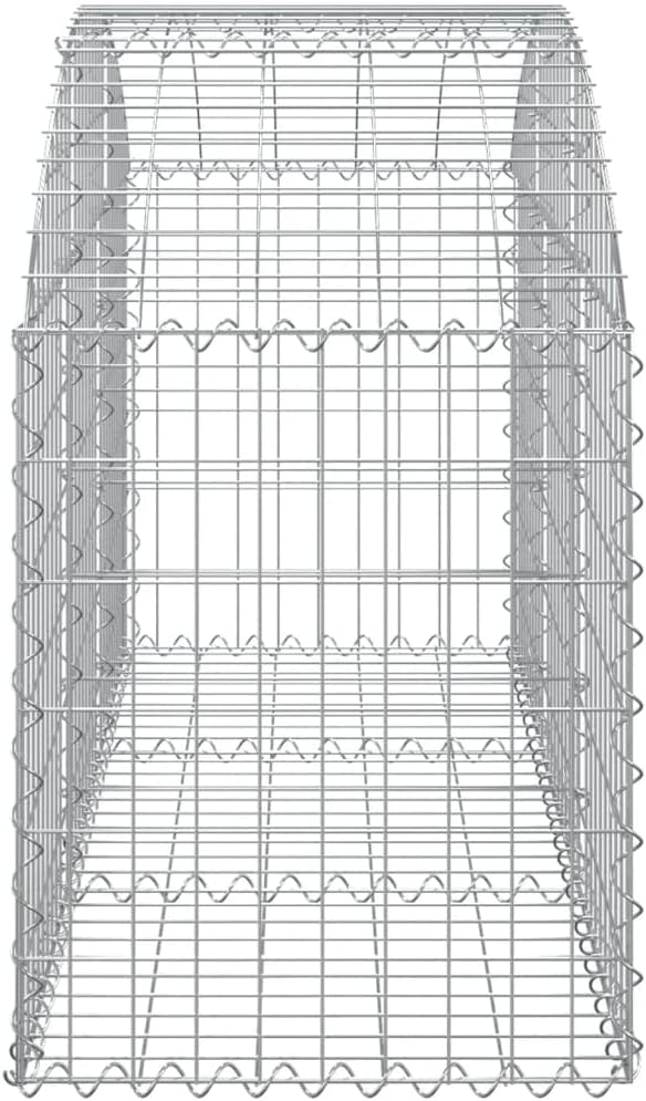 Gabion Basket Silver Galvanized Iron 59.1 x 19.7 x 31.5 in Rectangular Metal Planter for Outdoor Plants Strong Garden Bed Wall Structure