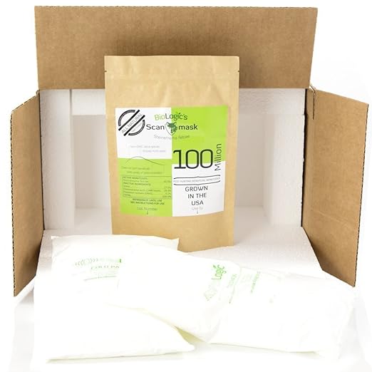 BioLogic's Scanmask Beneficial Nematodes Steinernema feltiae Sf Nematodes for Natural Insect Pest Control (100 Million with Applicator)